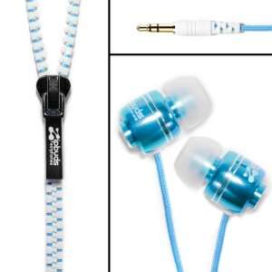  Zipbuds Earphones Gen2 (Blue & White)   Zippered Earphones 