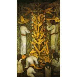   oil paintings   Diego Rivera   24 x 42 inches   The Maize Festival