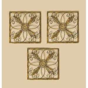   Square Antiqued Gold Wall Grilles Home Decor Accent