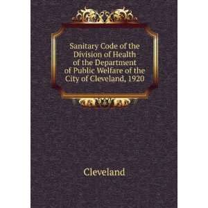   Department of Public Welfare of the City of Cleveland, 1920 Cleveland