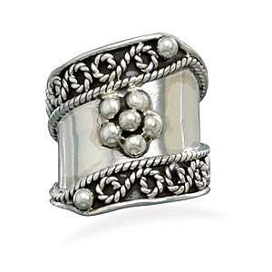  Silver Flower Bead Design Ring   Size 9 West Coast Jewelry Jewelry