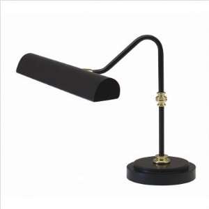   Piano/Desk Lamp Black with Polished Brass Accents