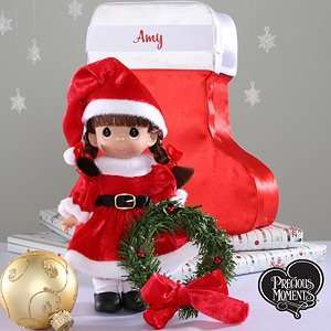    Personalized Brunette Precious Moments Christmas Doll Toys & Games