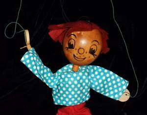 Vintage Pelham Puppets Red Haired Boy Wood Puppet Doll  