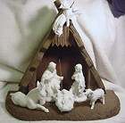 Pc Dresden Nativity Set with Wooden Manger Martha Budich Germany c 