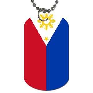 Phillipines Flag 2 Sided Dog Tag Necklace Filipino  