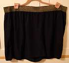 WOMENS LYS PULL ON SHORTS   BLACK WITH GOLD GLITTER WAISTBAND   2X 