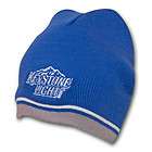 Keystone Light Reversible Striped Blue Gray Winter Knit Beanie Hat
