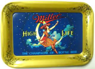 MILLER HIGH LIFE BEER, Tip Tray with Girl on Moon, NICE  