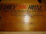 VINTAGE CUTE WOOD WALL PLAQUE / SIGN FAMILY DOG HOUSE UNIQUE  