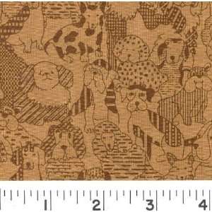  45 Wide DOG SHOW   TAN Fabric By The Yard Arts, Crafts 