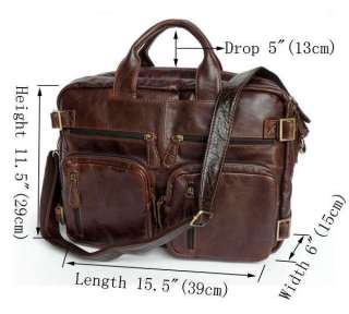   Vintage Leather Mens Briefcase Laptop Dispatch Travel Backpack BagT