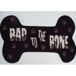  Bad to the Bone Dog Bone Feeding Mat 27.5x17.5, BROWN 
