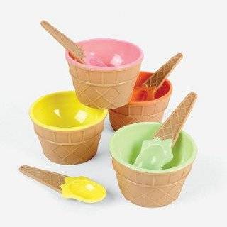 Ice Cream Float Dishes with spoons   Set of 4