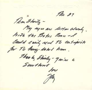 JOHNNY CARSON   AUTOGRAPH LETTER SIGNED 12/27/1984  
