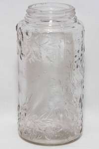Vtg FLACCUS Bros Steers Head Fruit Jar Clear Glass Pint Canning 