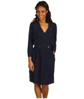 Lacoste 3/4 Sleeve Crepe Silk Trench Dress at 