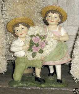 Boy & Girl with Heart Valentine Figure by KD Vintage  