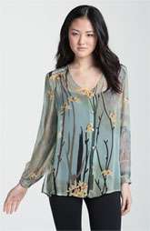 Citron Cherry Blossom Silk Blouse with Camisole (Petite) Was $158 