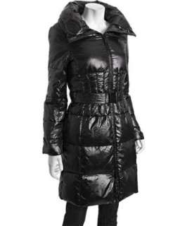 Calvin Klein black quilted zip front belted down coat   up to 