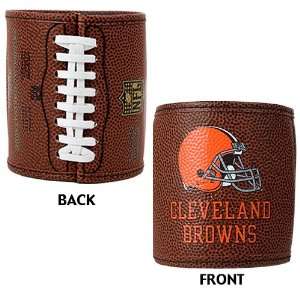 Cleveland Browns NFL Football Can Coozy Holder (Real Wilson Leather 