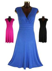New 2012 MontyQ Summer Casual Day Dress Grecian Style Black Blue Pink 