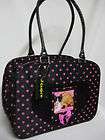   CARRIER Black w/ Pink Polka Dots Travel Totes 16x12x8 Bags Gifts NWT