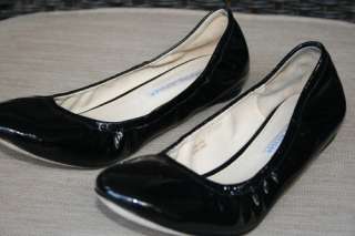 195 Vera Wang Lavender Black Patent Leather Lillian Ballet Flat 8 