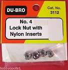 DU BRO No. 4 Lock Nuts w/Nylon Inserts SS (4) DUB3112 / 3112 RC Boat 
