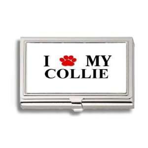  Collie Paw Love My Dog Business Card Holder Metal Case 