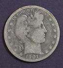 1901 S G/AG Barber Silver Half Dollar