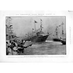  Coronation Naval Review 1902 Antique Print Ships