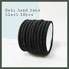 10pcs Black Hair Band Rope/Ring Ponytail Holders