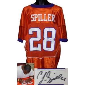 CJ Spiller Signed Clemson Tigers Custom Orange Jersey  JSA 