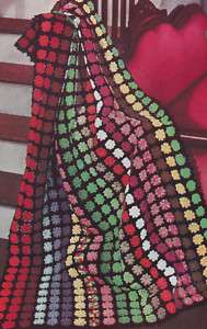 Vintage Crochet PATTERN Afghan Throw Star Flower Motif  
