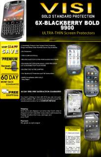 6X Visi Clear ULTRA THIN BlackBerry Bold 9900 Screen Protector  
