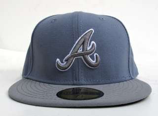 Atlanta Braves Charcoal Grey On Grey All Sizes Cap Hat by New Era 