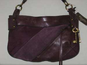 Fossil Fifty Four Eggplant Purple Whitney Hobo Handbag  