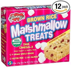 Glennys Brown Rice Marshmallow Treats, Raspberry Jubilee, 5 Count 