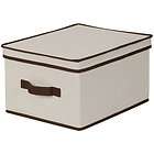 NEW Household Essentials Natural Canvas Storage Box Bin Lid LARGE FREE 