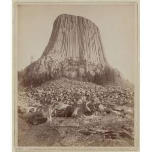  Drawing Devils Tower. From West side showing millions of 