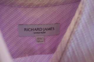 RICHARD JAMES SAVILLE ROW TEXTURE STRIPE SHIRT 17.5/36  