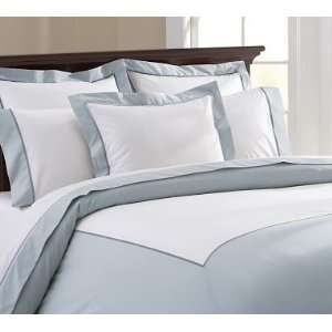  Pottery Barn Banded Hemstitch 400 Thread Count Duvet Cover 