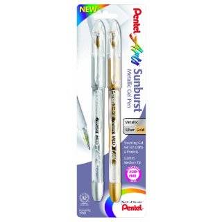 Pentel Arts Sunburst Metallic Gel Pen, Medium Line, Permanent, Gold 