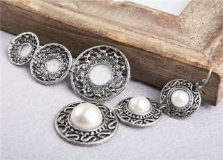 L4381 New Fashion Jewelry Antique Silver Pearl like Earrings  