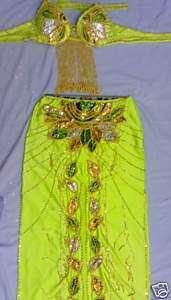 Professional Lime Green Belly Dance Costume BELLYDANCE  