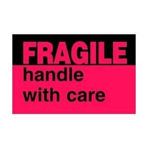 Fragile Shipping Labels   Fragile Handle w/ Care Black 