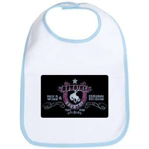  Baby Bib Sky Blue Cowgirl Country Wild and Untamed 