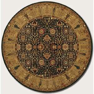   10 Round Area Rug Classic Persian Pattern in Black