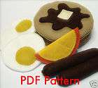 Pancake Egg Breakfast Felt Play Food Meal Pattern CDROM